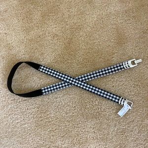 NEW black & white checkered skinny belt